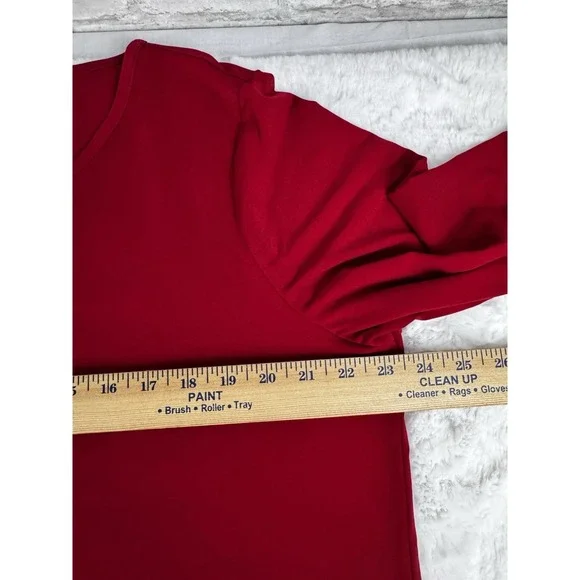 Susan Graver Modern Essentials Liquid Knit Popover Tunic Top Classic Red Size XL - Picture 4 of 9
